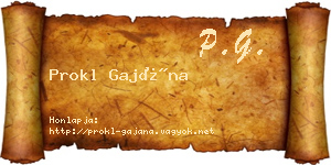 Prokl Gajána névjegykártya
